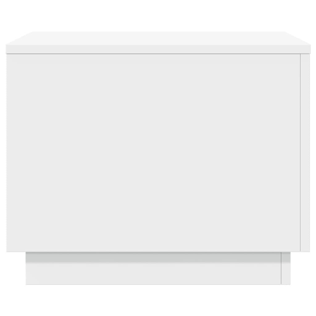 Coffee Table with LED Lights White 50x50x40 cm