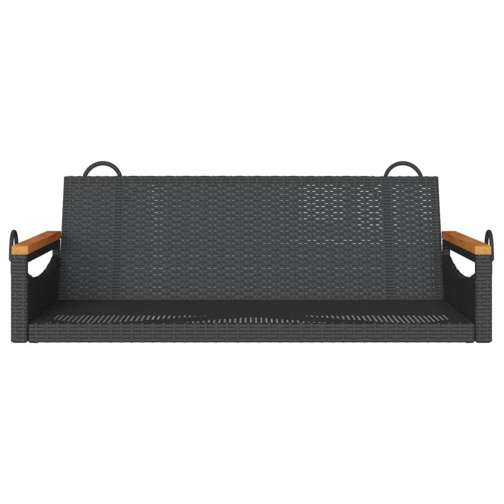 Swing Bench Black 109x62x40 cm Poly Rattan