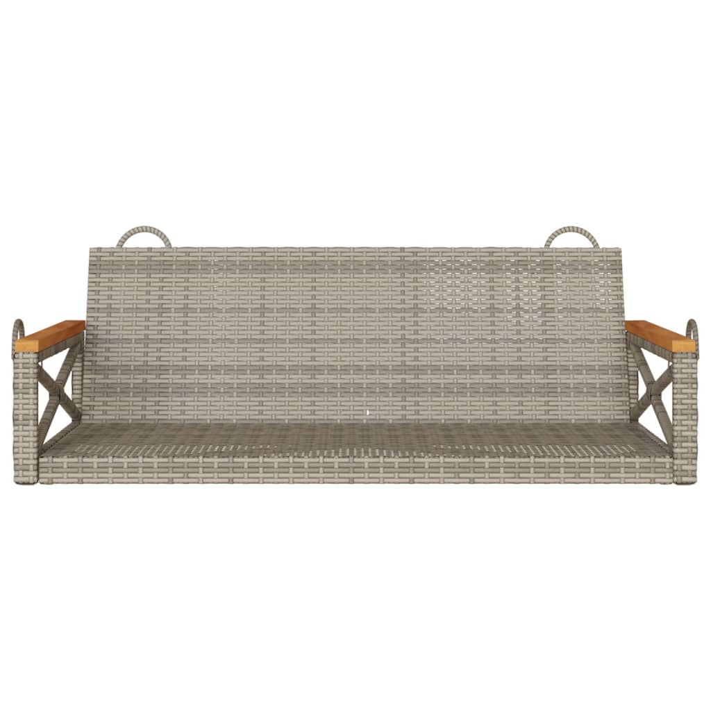 Swing Bench Grey 109x62x40 cm Poly Rattan