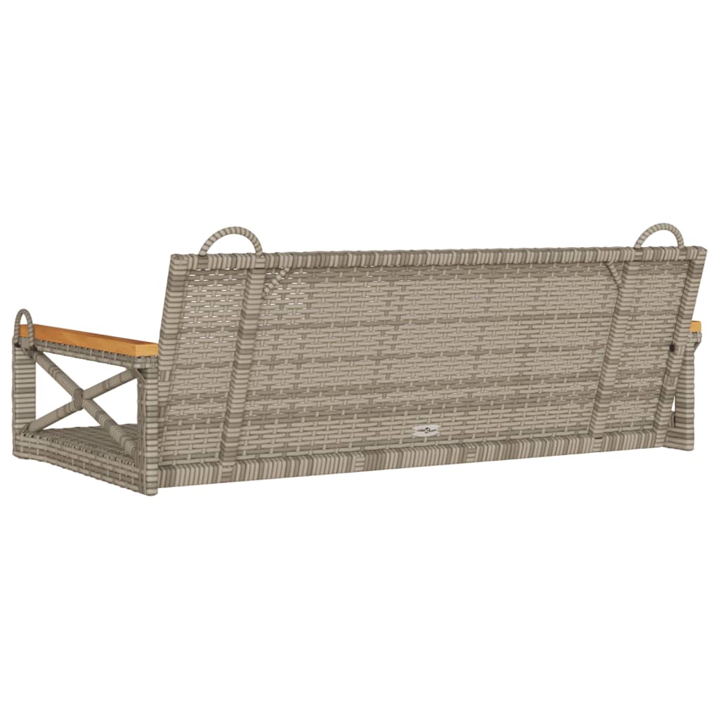 Swing Bench Grey 109x62x40 cm Poly Rattan