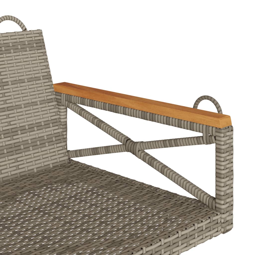 Swing Bench Grey 109x62x40 cm Poly Rattan