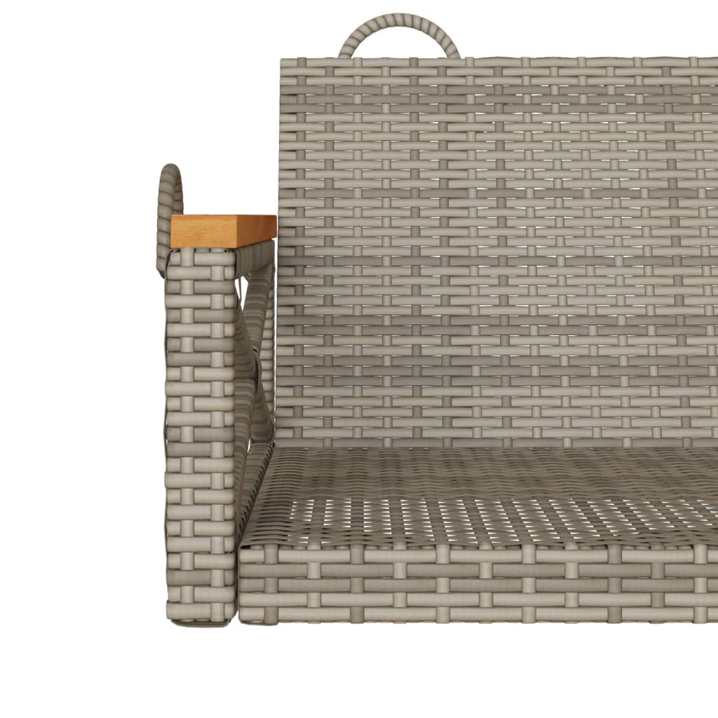 Swing Bench Grey 109x62x40 cm Poly Rattan