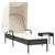 Sun Lounger with Canopy and Table Black Poly Rattan