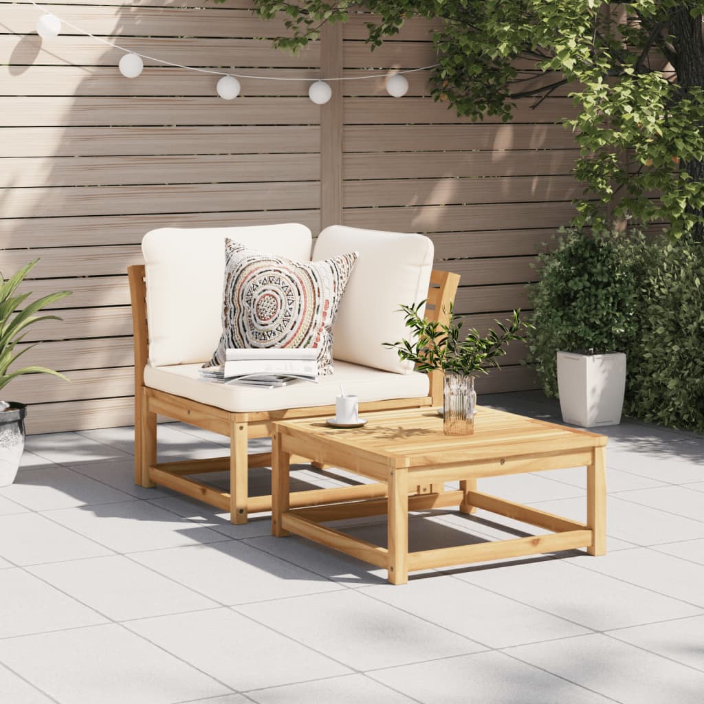 Garden Sofa Corner with Cushions 73x73x65 cm Solid Wood Acacia