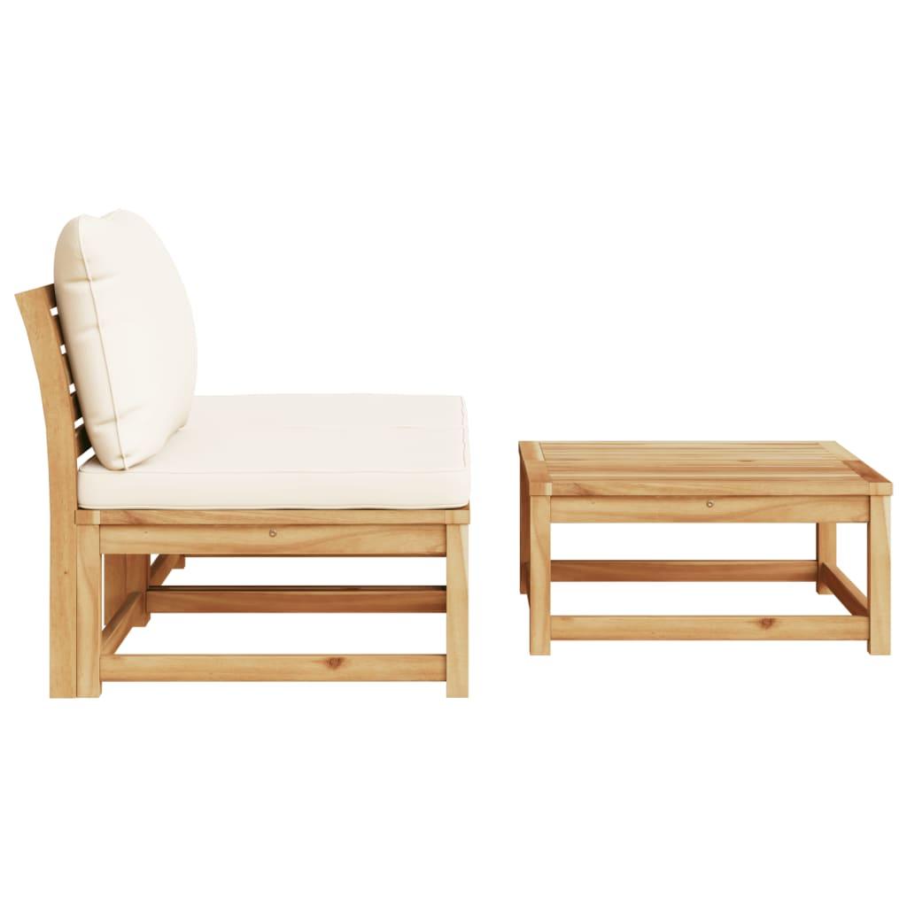 3 Piece Garden Lounge Set with Cushions Solid Wood Acacia