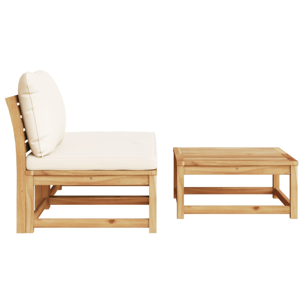 3 Piece Garden Lounge Set with Cushions Solid Wood Acacia