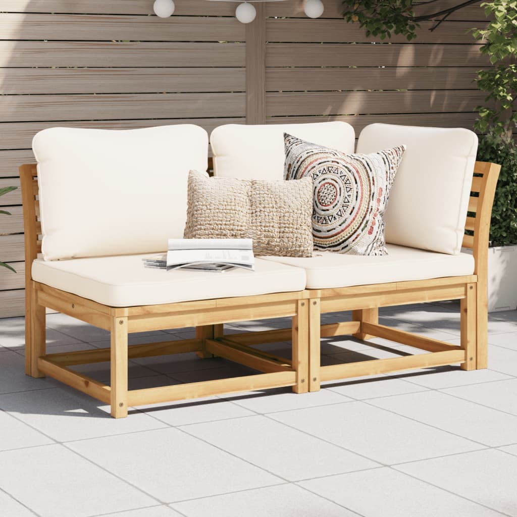 2 Piece Garden Lounge Set with Cushions Solid Wood Acacia