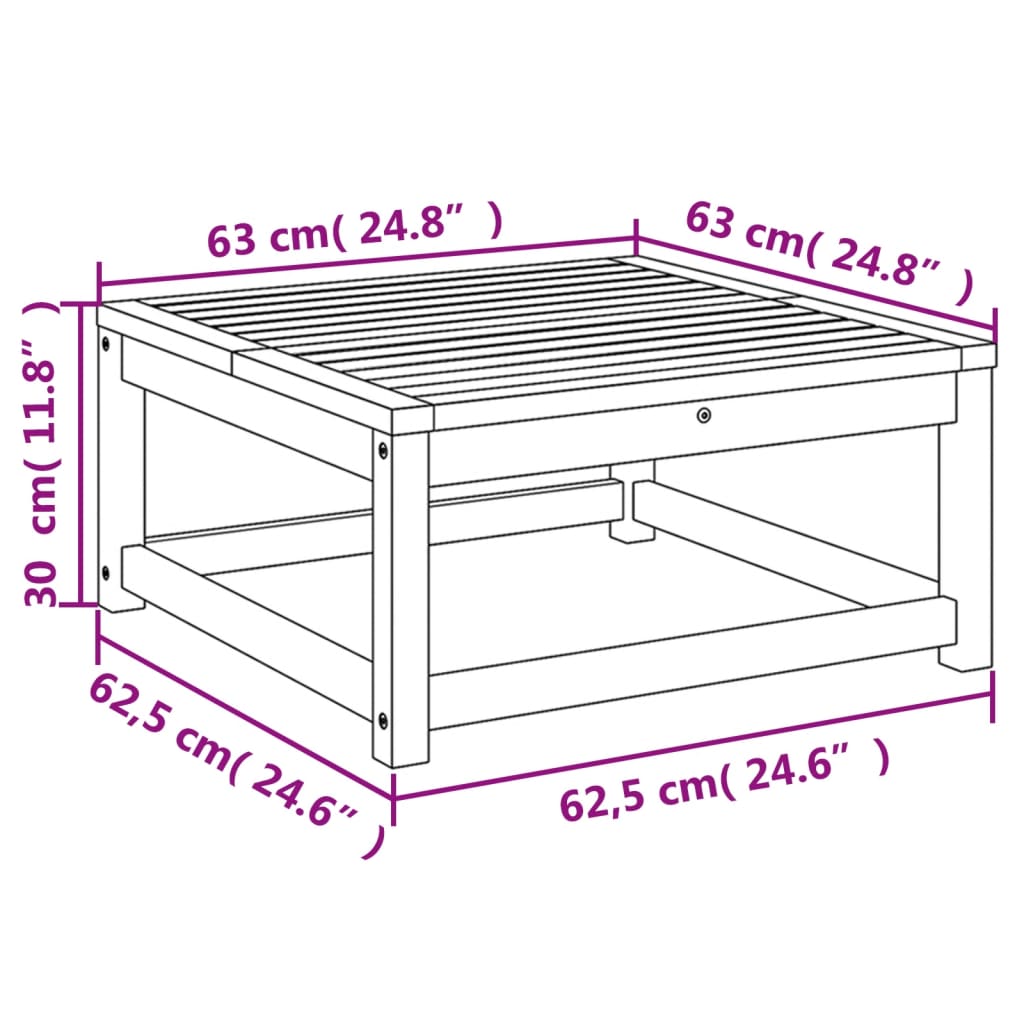 Garden Table 63x63x30 cm Solid Wood Acacia