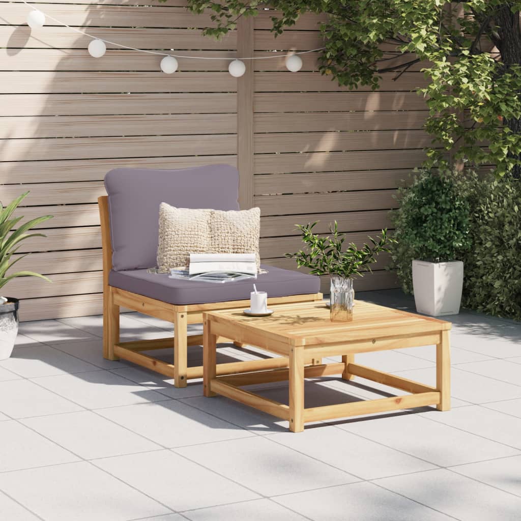 Garden Sofa with Cushions Solid Wood Acacia