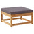 Garden Footstool with Cushions Solid Wood Acacia