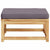 Garden Footstool with Cushions Solid Wood Acacia