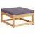 Garden Footstool with Cushions Solid Wood Acacia