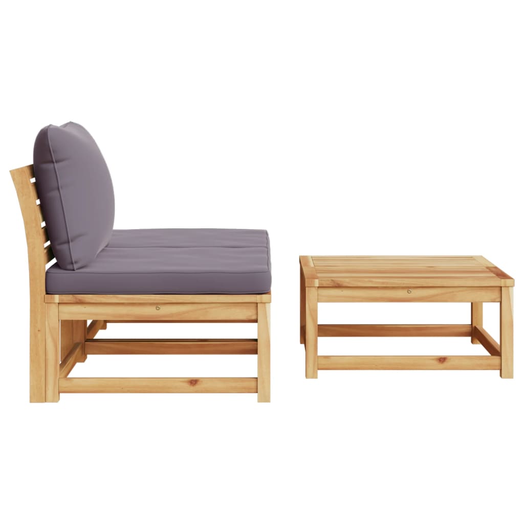 3 Piece Garden Lounge Set with Cushions Solid Wood Acacia