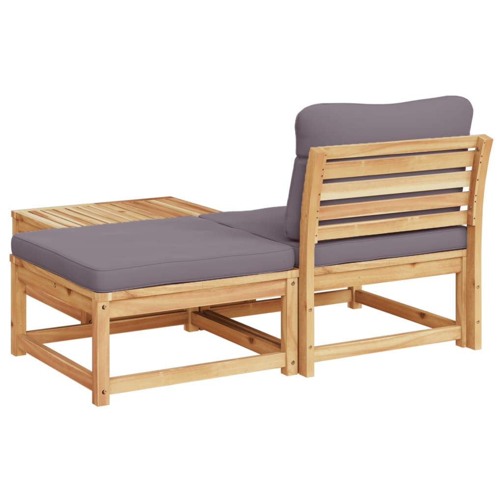 3 Piece Garden Lounge Set with Cushions Solid Wood Acacia