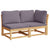 2 Piece Garden Lounge Set with Cushions Solid Wood Acacia