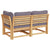 2 Piece Garden Lounge Set with Cushions Solid Wood Acacia