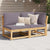 2 Piece Garden Lounge Set with Cushions Solid Wood Acacia