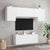 6 Piece TV Wall Units White Engineered Wood