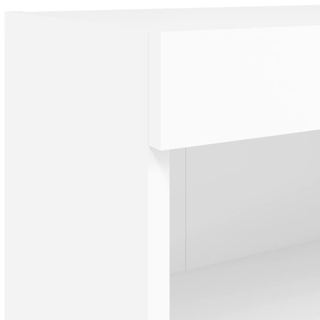 6 Piece TV Wall Units with LED White Engineered Wood