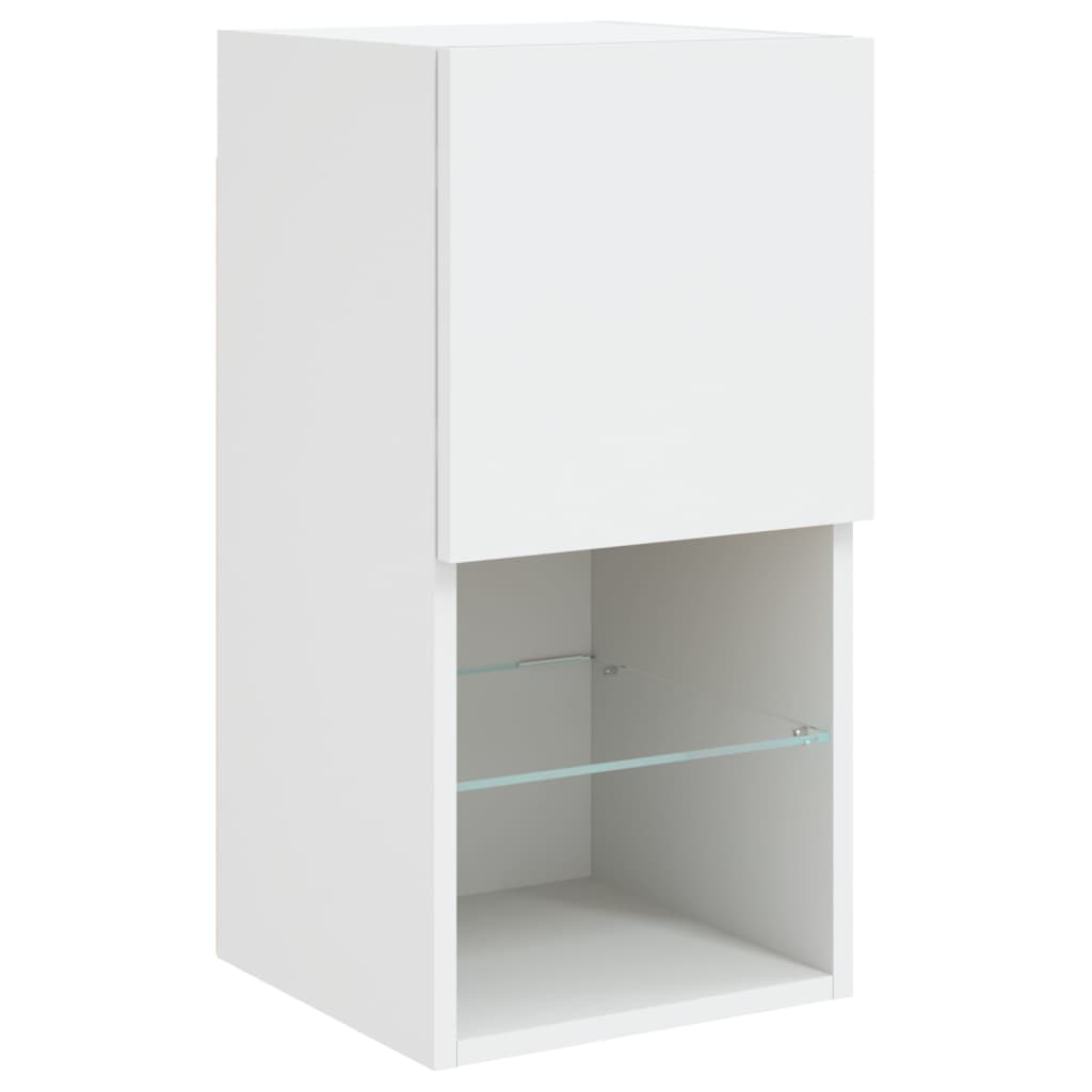 6 Piece TV Wall Units with LED White Engineered Wood