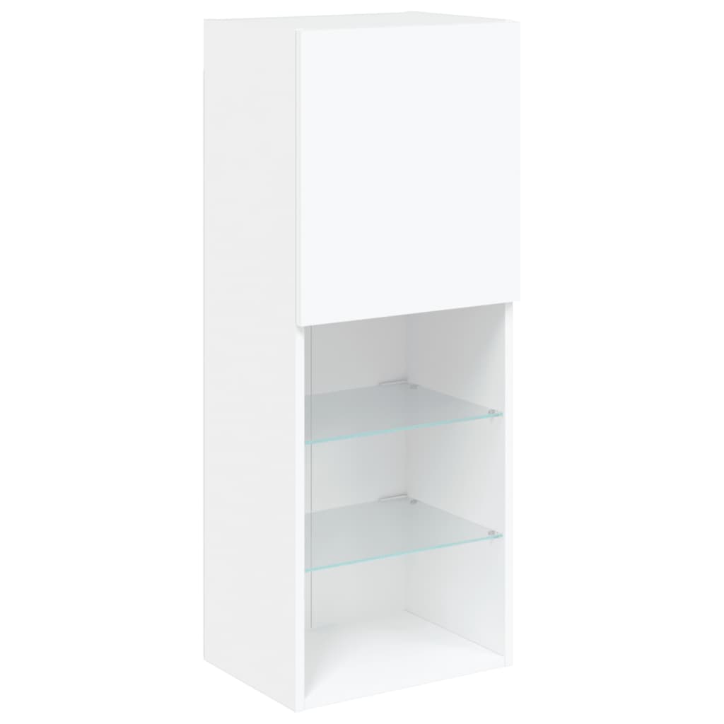 4 Piece TV Wall Units with LED White Engineered Wood