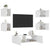 5 Piece TV Wall Cabinets with LED Lights White