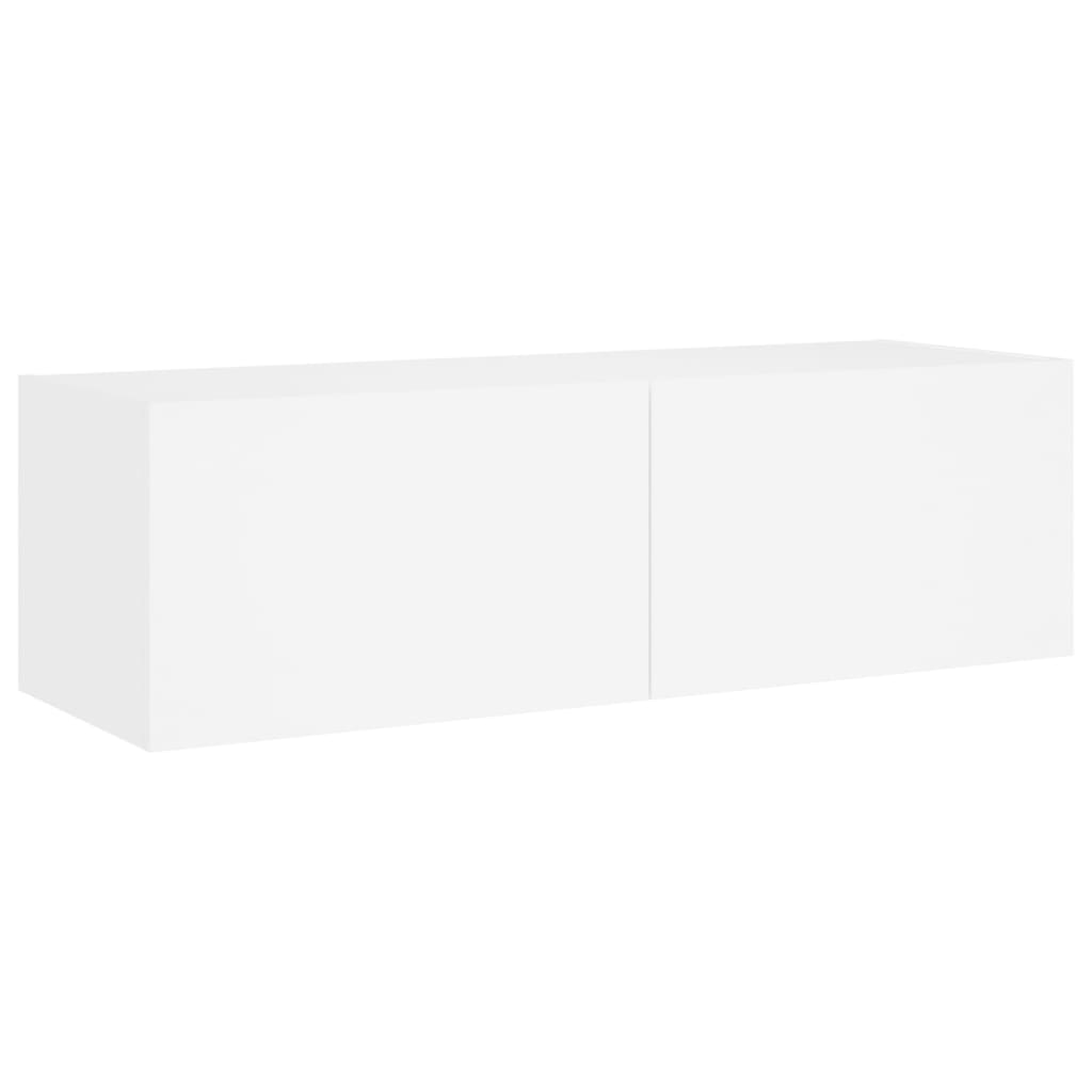 3 Piece TV Wall Cabinets with LED Lights White