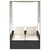 Double Sun Lounger with Roof and Curtains Black Poly Rattan