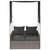 Double Sun Lounger with Roof and Curtains Grey Poly Rattan