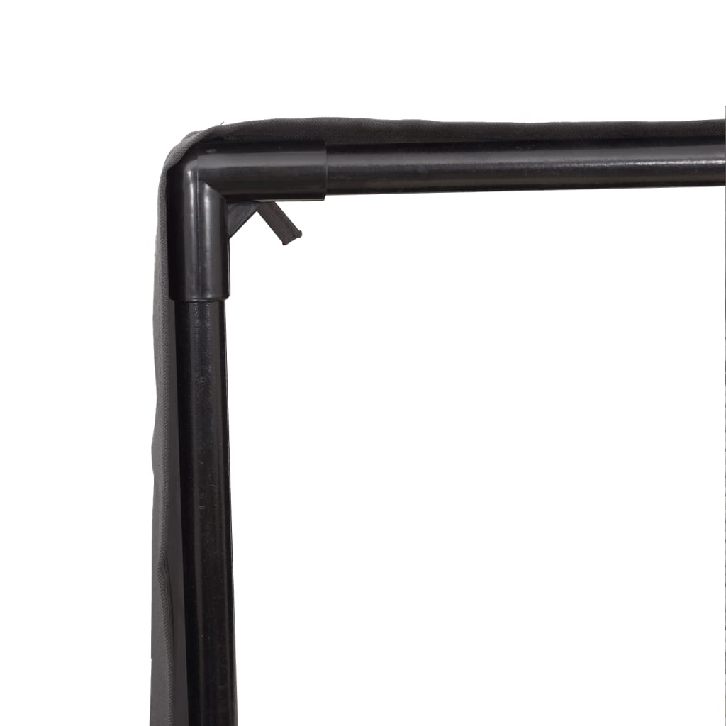 Double Sun Lounger with Roof and Curtains Grey Poly Rattan