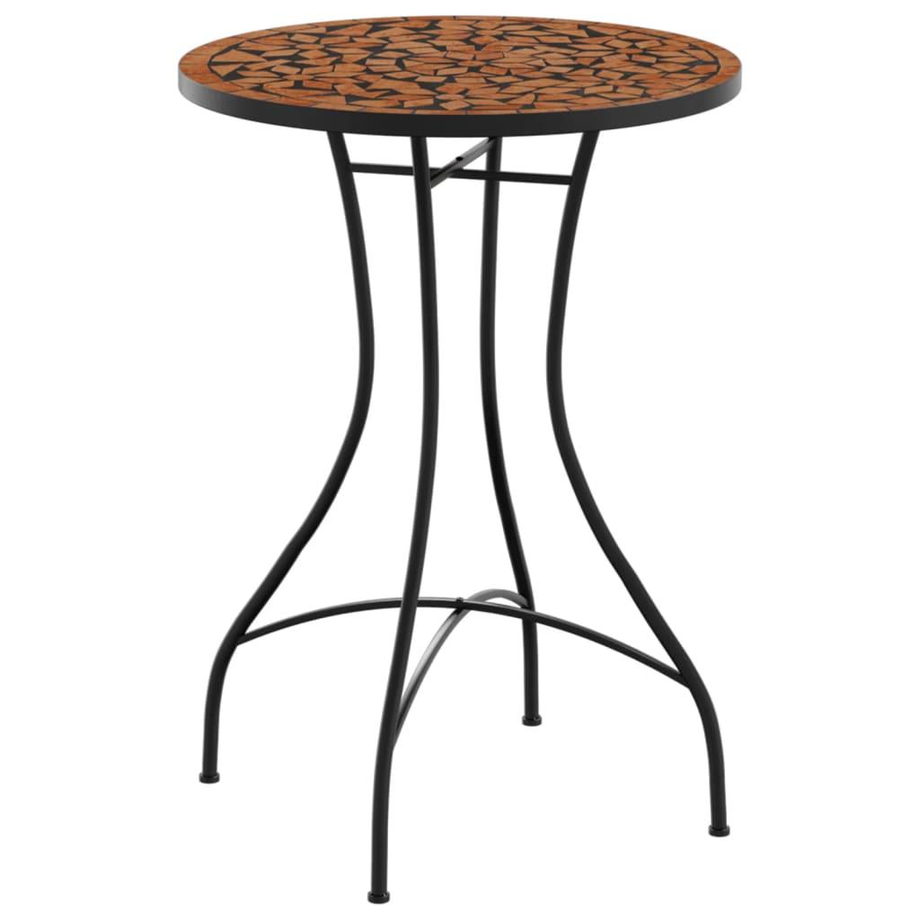 Mosaic Bistro Table Terracotta Ø50x70 cm Ceramic