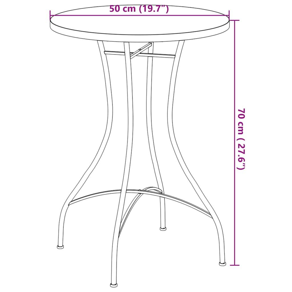 Mosaic Bistro Table Blue and White Ø50x70 cm Ceramic