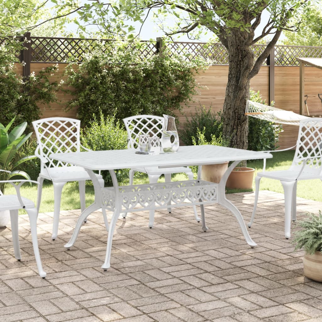 Garden Table White 150x90x72 cm Cast Aluminium