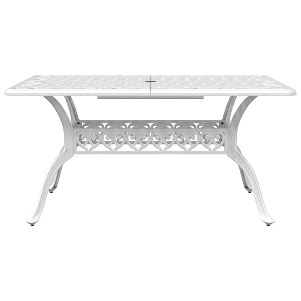 Garden Table White 150x90x72 cm Cast Aluminium