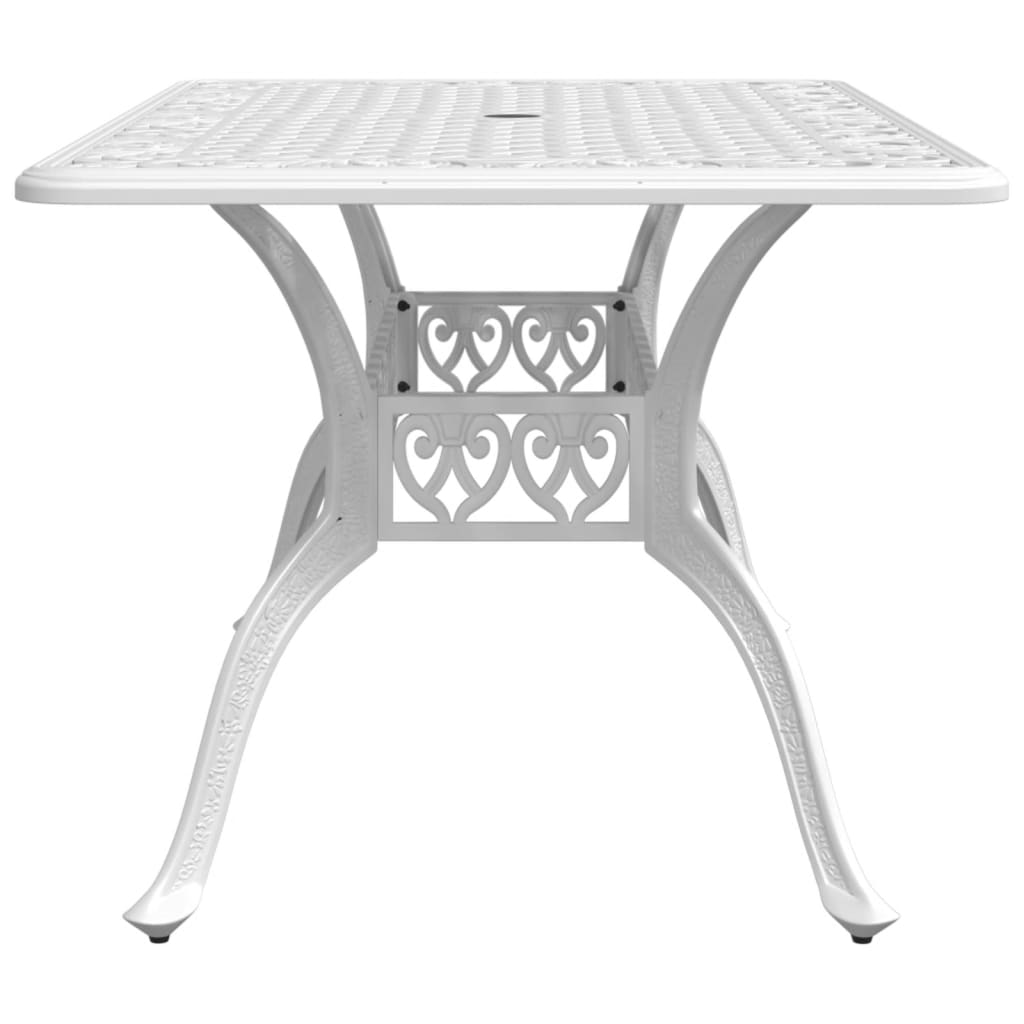 Garden Table White 150x90x72 cm Cast Aluminium