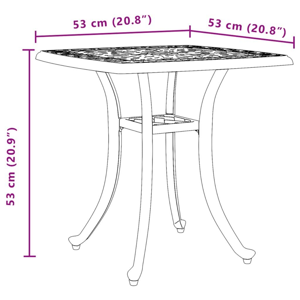 Garden Table Bronze 53x53x53 cm Cast Aluminium