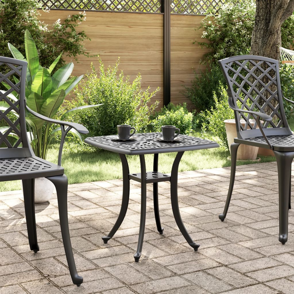 Garden Table Black 53x53x53 cm Cast Aluminium