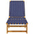 Sun Lounger Dark Blue Solid Wood Acacia and Fabric