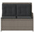 Reclining Garden Bench with Cushions Grey Poly Rattan
