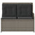 Reclining Garden Bench with Cushions Grey Poly Rattan