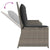 Reclining Garden Bench with Cushions Grey Poly Rattan