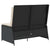 Reclining Garden Bench with Cushions Black Poly Rattan