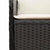 Reclining Garden Bench with Cushions Black Poly Rattan