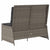 Reclining Garden Bench with Cushions Grey Poly Rattan