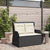 Reclining Garden Bench with Cushions Black Poly Rattan