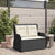 Reclining Garden Bench with Cushions Black Poly Rattan