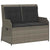 Reclining Garden Bench with Cushions Grey Poly Rattan