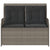 Reclining Garden Bench with Cushions Grey Poly Rattan