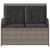 Reclining Garden Bench with Cushions Grey Poly Rattan