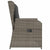 Reclining Garden Bench with Cushions Grey Poly Rattan